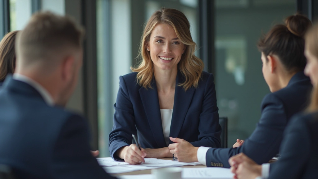 Женщина проводит деловую встречу в конференц-зале